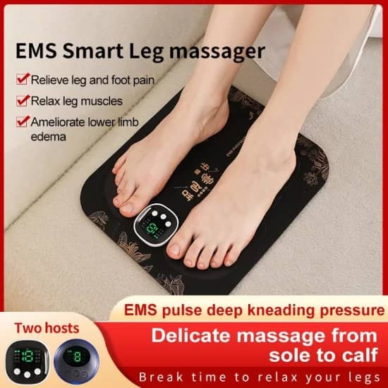 2024 Hot Sale Best EMS Electric Tens Vibrator USB Rechargeable Portable Muscle Stimulator Ems Foot Massager Machine Foot Massage Pad with Remote Control High Quality